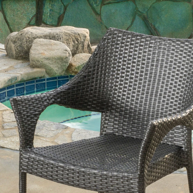 Brand new 🥰 GDFStudio GDF Studio Alameda Outdoor Gray Wicker Chairs, Set Of 2 ⭐ - Image 4