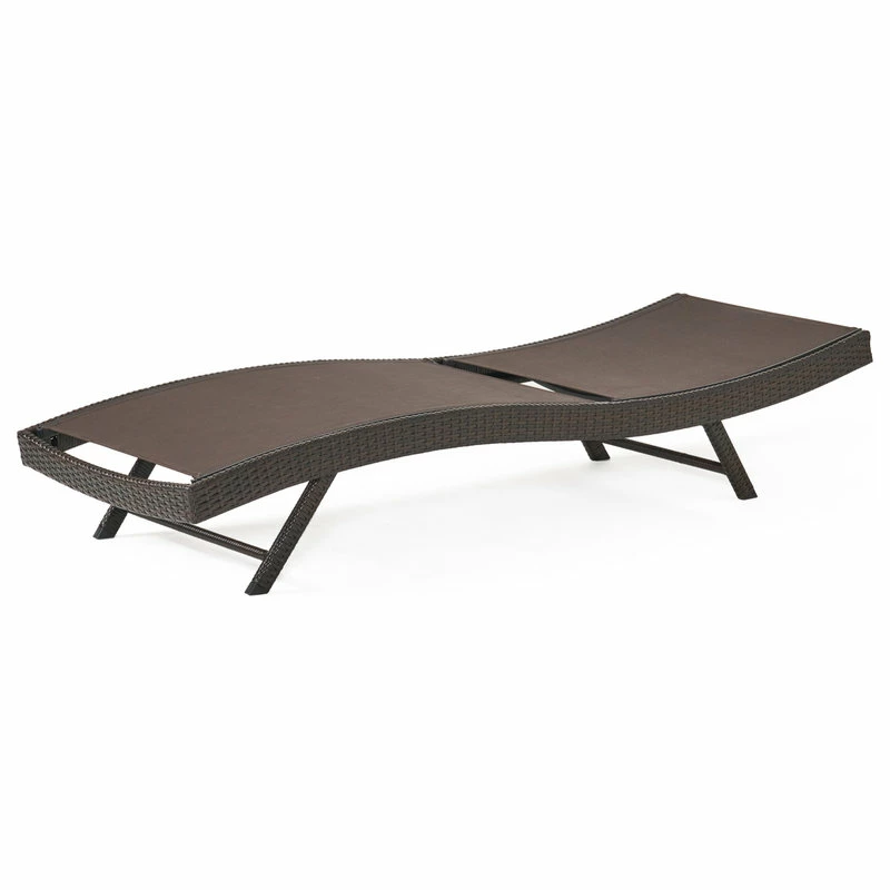 Best Sale 💯 GDFStudio GDF Studio Burnham Outdoor Brown Mesh Chaise Lounge Chair, Set Of 2 🔔 - Image 9