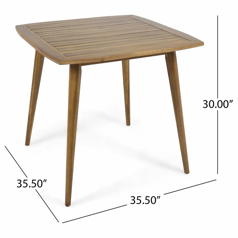 Top 10 🛒 GDFStudio Stanford Outdoor Square Acacia Wood Dining Table With Straight Legs, Teak Finish 😀 - Image 4