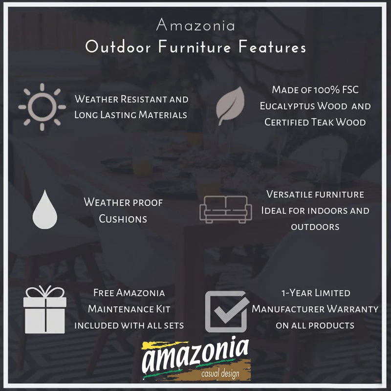 Buy 👏 Amazonia Palau Round Teak Finish Patio Dining Table 😍 - Image 11