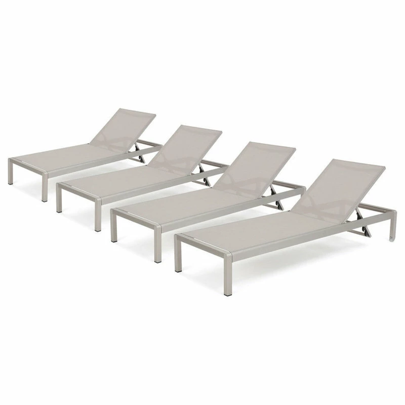 Best Sale 😍 GDFStudio Coral Bay Outdoor Mesh Chaise Lounge, Set Of 4 🌟