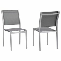 Top 10 ๐ฅฐ LexMod Shore Side Chair Outdoor Aluminum, Set Of 2, Silver Gray โญ