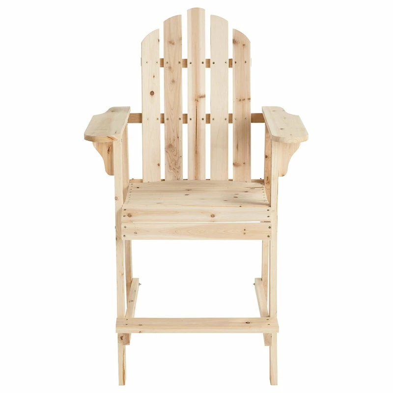 Discount 🥰 Home Garden Collections Balcony Tall, Counter High Adirondack Chair With Footrest, Natural Wood 💯 - Image 2