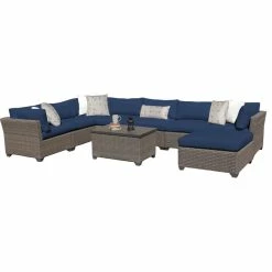 Top 10 ๐ TKClassics Monterey 9 Piece Outdoor Wicker Patio Furniture Set 09b, Navy โจ