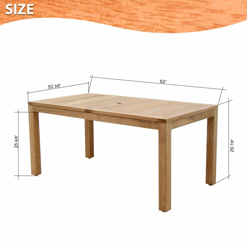 Cheap ๐ Amazonia Charlotte 7-Piece Patio Side Chair And Dining Set, Teak Wood ๐ - Image 7