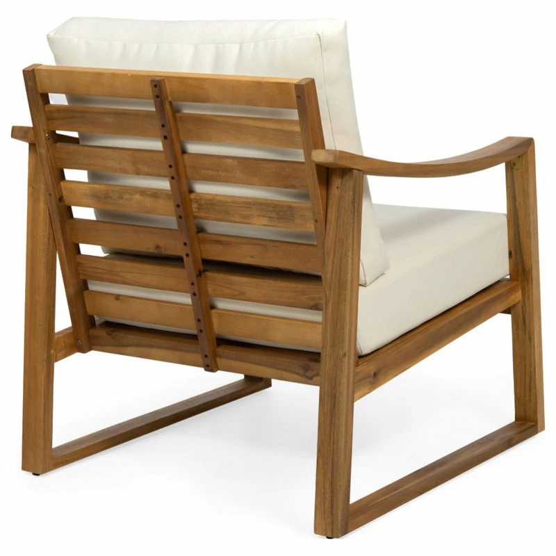 Brand new 🌟 GDFStudio Jad Outdoor Acacia Club Chairs With Water Resistant Cushions, Set Of 2, Teak Fin 🔔 - Image 3