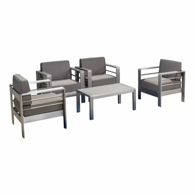 Wholesale 🛒 GDFStudio GDF Studio 5-Piece Coral Bay Outdoor Aluminum Chat Set With Cushions 🛒