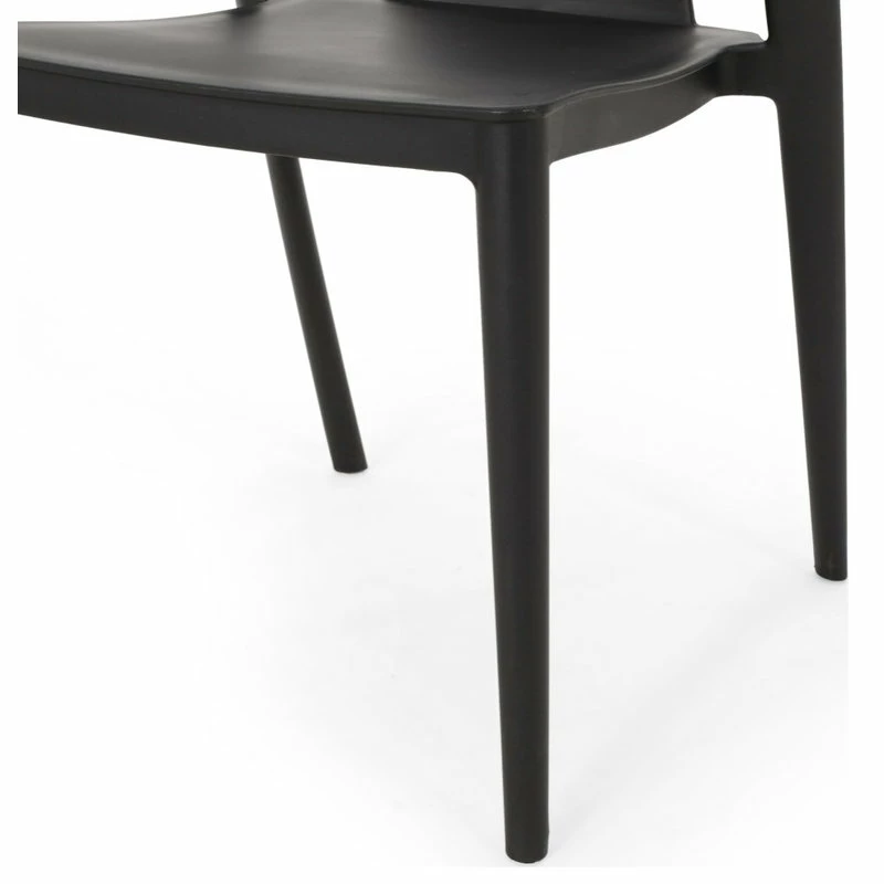 Budget ✨ GDFStudio Xanth Outdoor Stacking Dining Chair, Set Of 2, Black 🎁 - Image 11