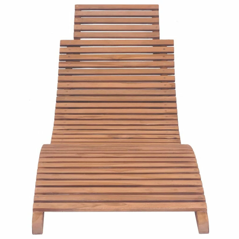 Discount ⌛ Vida XL LLC VidaXL Folding Sun Lounger Solid Teak Wood 😍 - Image 3