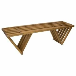 New 😀 GloDea/XQuare Moder Design Wood Bench, Made In America By GloDea 54", Light Brown 🛒