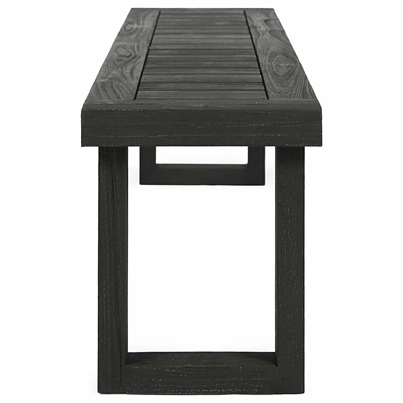 New 🧨 GDFStudio GDF Studio Kemp Outdoor Acacia Wood Bench, Sandblast Dark Gray 🤩 - Image 7