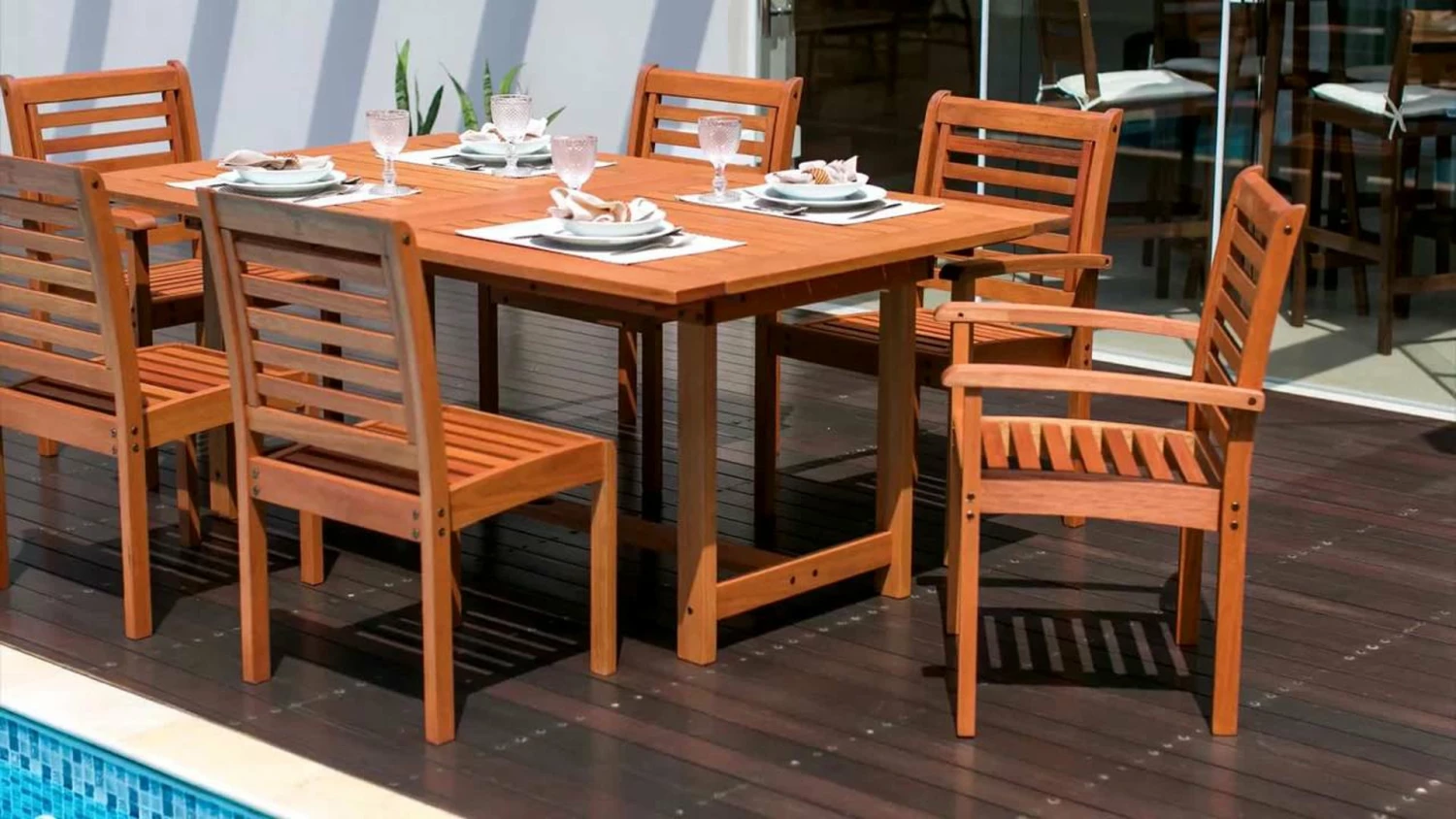 Buy 👏 Amazonia Palau Round Teak Finish Patio Dining Table 😍 - Image 2