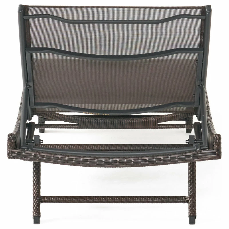 Best Sale 💯 GDFStudio GDF Studio Burnham Outdoor Brown Mesh Chaise Lounge Chair, Set Of 2 🔔 - Image 7