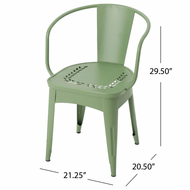 Brand new ๐ GDFStudio GDF Studio 3-Piece Leona Outdoor Paint Finished Iron Bistro Set, Matte Green โจ - Image 3