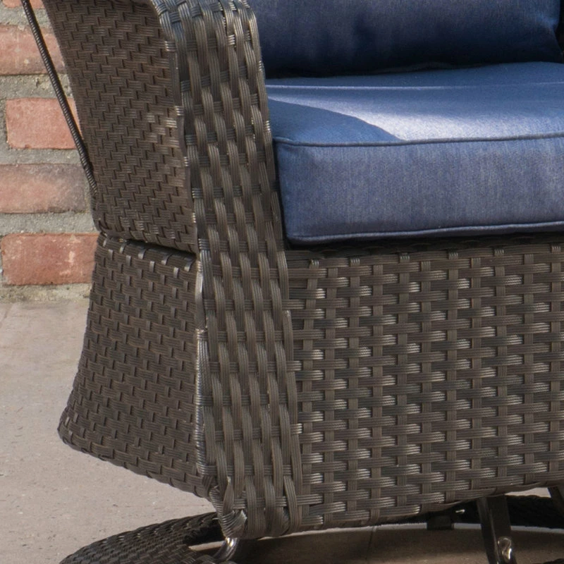 Flash Sale 🎁 GDFStudio GDF Studio Linsten Outdoor Wicker Swivel Club Chairs With Cushion, Set Of 2 🌟 - Image 4