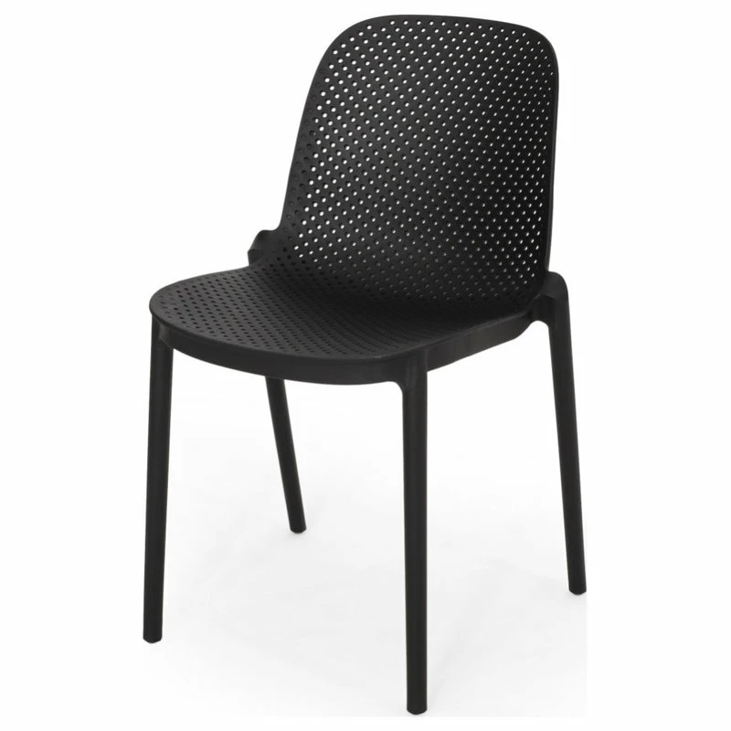 Best deal ๐ฅฐ GDFStudio Tafton Outdoor Stacking Dining Chair, Set Of 4, Black ๐ - Image 5