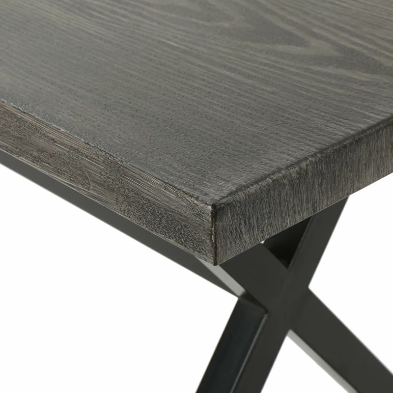 Wholesale 🛒 GDFStudio GDF Studio Rosarito Outdoor Aluminum Dining Bench With Black Steel Frame, Gray 😉 - Image 6