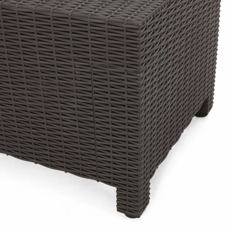 Discount 🛒 GDFStudio Odessa Outdoor Wicker Print Side Table, Dark Brown 🛒 - Image 7
