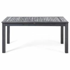 Best Sale 🎁 GDFStudio GDF Studio Eric Outdoor Expandable Acacia Wood Dining Table, Dark Gray Finish 😍
