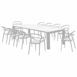 Best Pirce 🎉 Compamia Mila Extendable Outdoor Dining 11-Piece Set, White 🌟