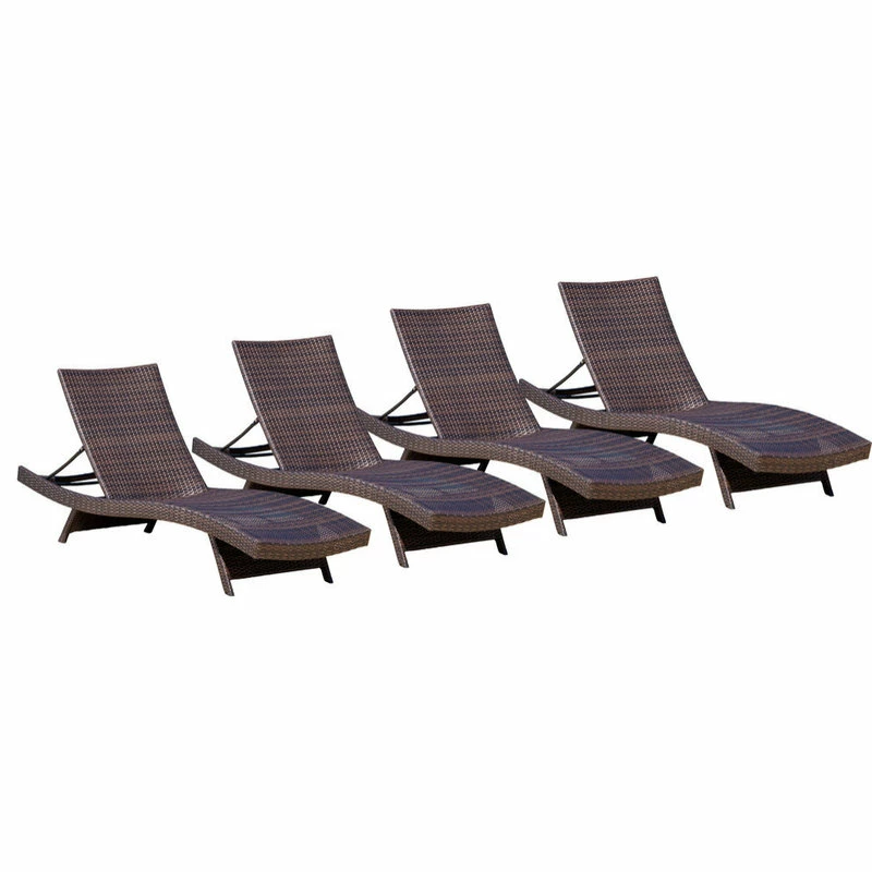 Budget 😀 GDFStudio Lakeport Outdoor Adjustable Chaise Lounge Chairs, Set Of 4 🥰