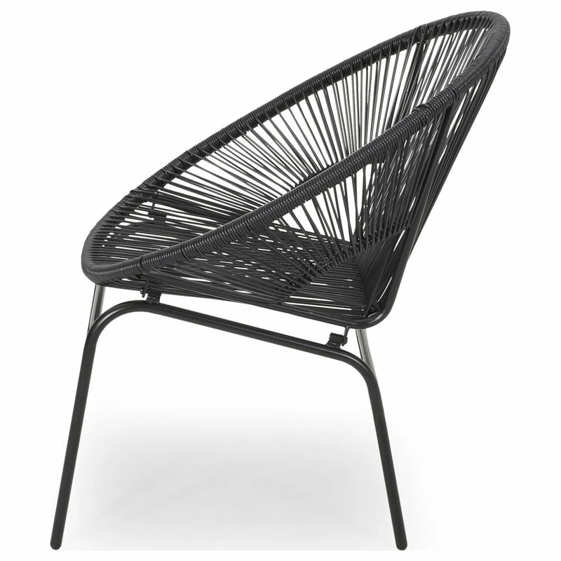 Buy 🔥 GDFStudio Carolina Outdoor Modern Faux Rattan Club Chair, Set Of 2, Black 🌟 - Image 5