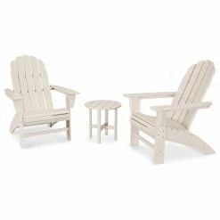 Buy 🎉 POLYWOOD Vineyard 3-Piece Curveback Adirondack Set, Sand 👍