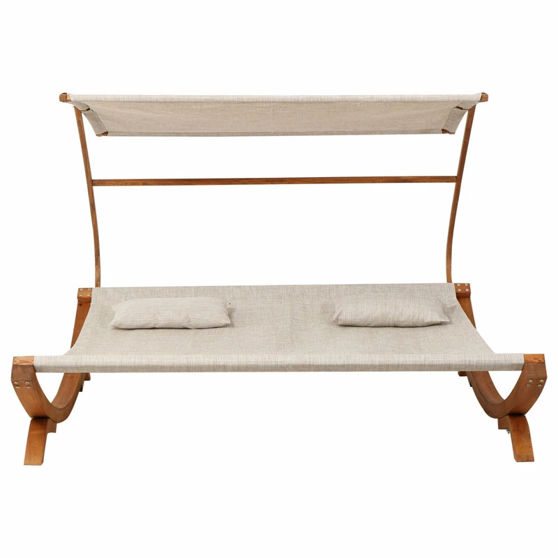 Buy 🔥 GDFStudio GDF Studio Bayard Outdoor Off-White Sunbed With Adjustable Canopy ✔️ - Image 7