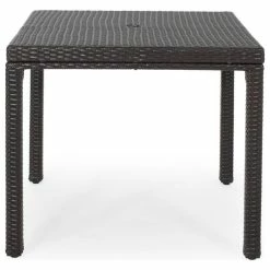 Promo 👏 GDFStudio GDF Studio Edene Outdoor Multibrown Wicker Square Dining Table 💯