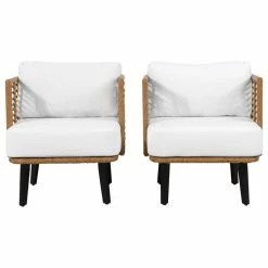 Brand new ๐งจ GDFStudio Rauser Outdoor Wicker Club Chair With Water Resistant Cushion (Set Of 2) ๐