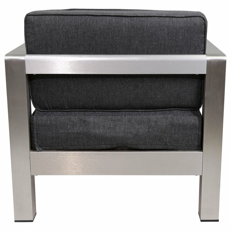 Best Pirce 😀 GDFStudio GDF Studio Booth Outdoor Aluminum Club Chairs, Set Of 2, Sliver/Gray 🔔 - Image 11