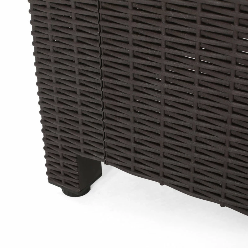 Discount 🛒 GDFStudio Odessa Outdoor Wicker Print Side Table, Dark Brown 🛒 - Image 6