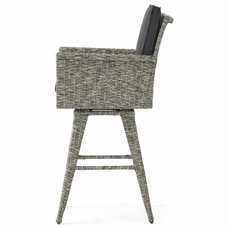 Wholesale ๐ GDFStudio GDF Studio Elysium Outdoor Wicker Barstool With Water Resistant Cushions ๐ - Image 5