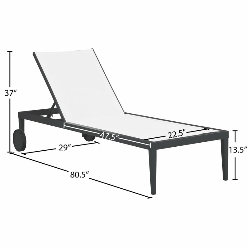 Brand new ๐ Meridian Furniture Nizuc Outdoor Patio Chaise Lounge Chair, Off-White Resilient Mesh Waterproof Fab ๐ฏ - Image 11