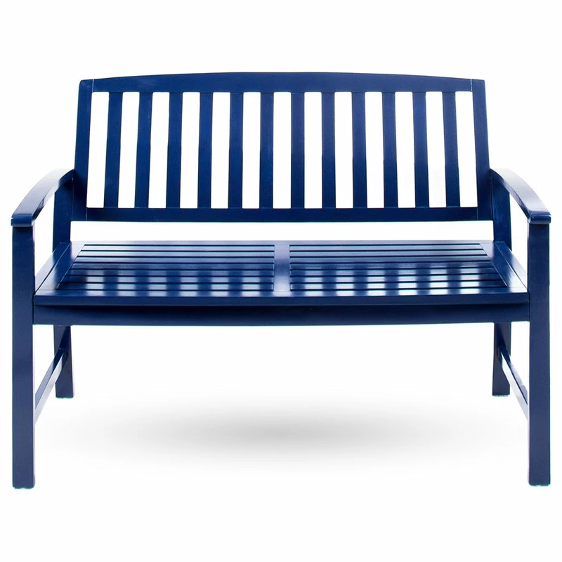 Best deal ✔️ GDFStudio GDF Studio Lola Outdoor Acacia Wood Bench, Navy Blue 👏 - Image 4