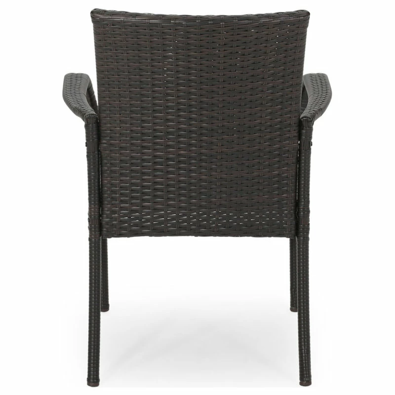 Best reviews of 👍 GDFStudio Johnston Outdoor Contemporary Wicker Dining Chair, Set Of 2, Gray, Multi-Brown 🎁 - Image 5