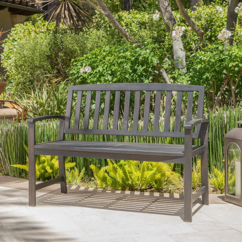 Flash Sale 🤩 GDFStudio GDF Studio Laguna Outdoor Patio Acacia Wood Bench, Dark Gray ✨ - Image 3