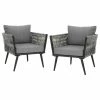 Cheap ✨ GDFStudio GDF Studio Weber Outdoor Wicker Club Chairs, Set Of 2, Light Gray/Dark Gray ⭐