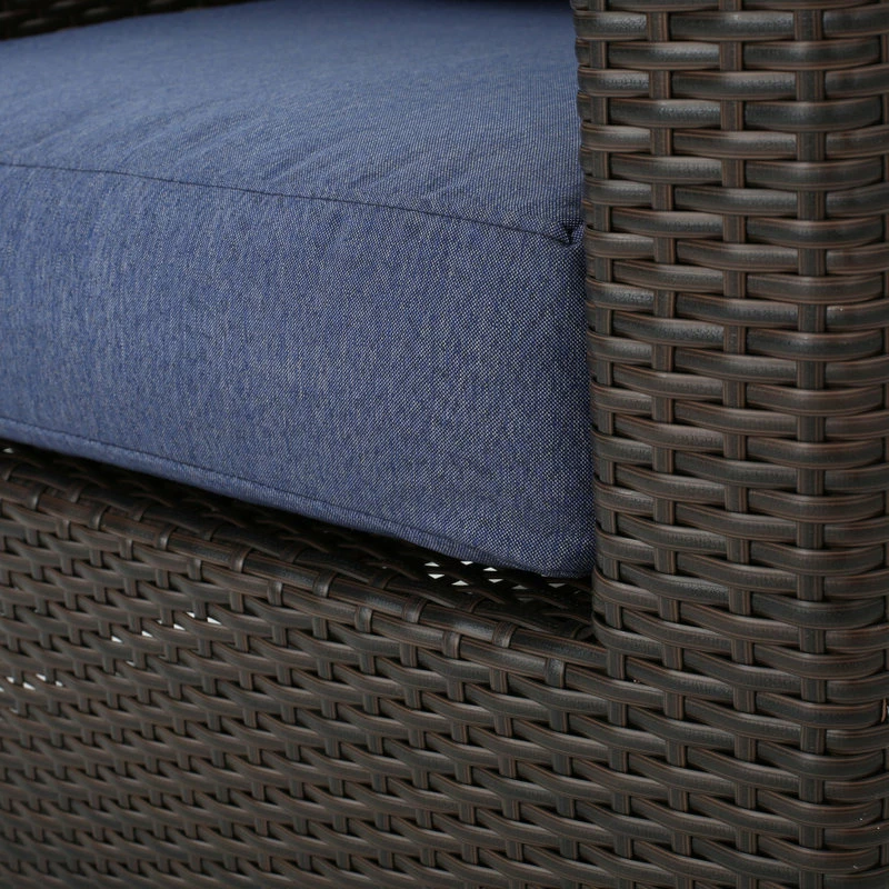 Best Pirce ๐งจ GDFStudio GDF Studio Dillard Outdoor Mix Brown Wicker Swivel Club Chair, Navy Blue, Set Of โ - Image 6