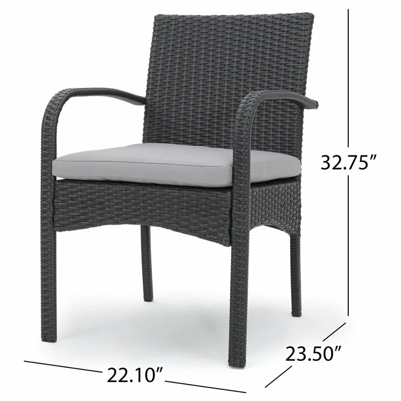 Best Sale ✨ GDFStudio GDF Studio 9-Piece Coral Outdoor Wicker Dining Set, Gray/Gray 🤩 - Image 3