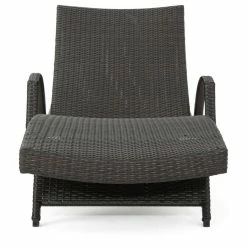 Buy 😀 GDFStudio GDF Studio Savana Outdoor Wicker Lounge With Water Resistant Cushion, Green/Whit 🛒