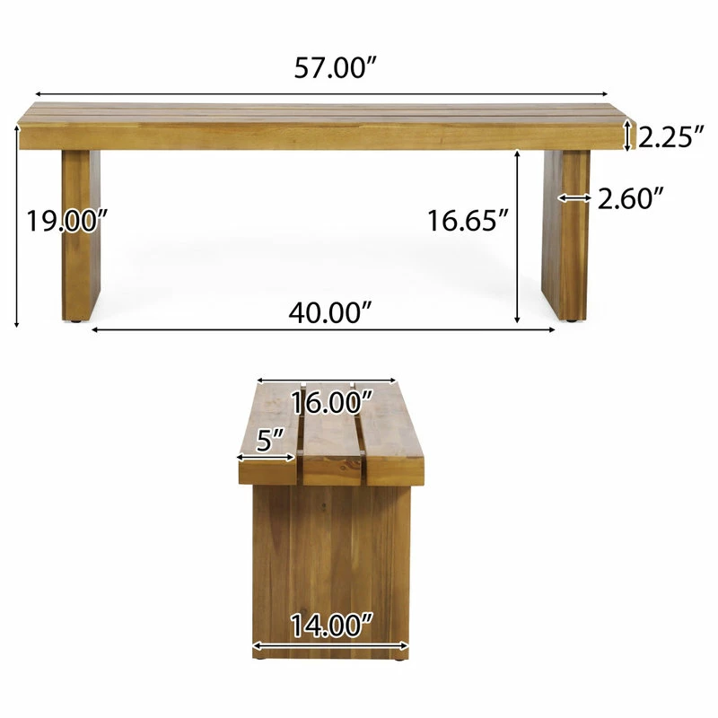 Best reviews of โ GDFStudio Bagwell Appling Outdoor Acacia Wood Bench, Natural ๐ - Image 8