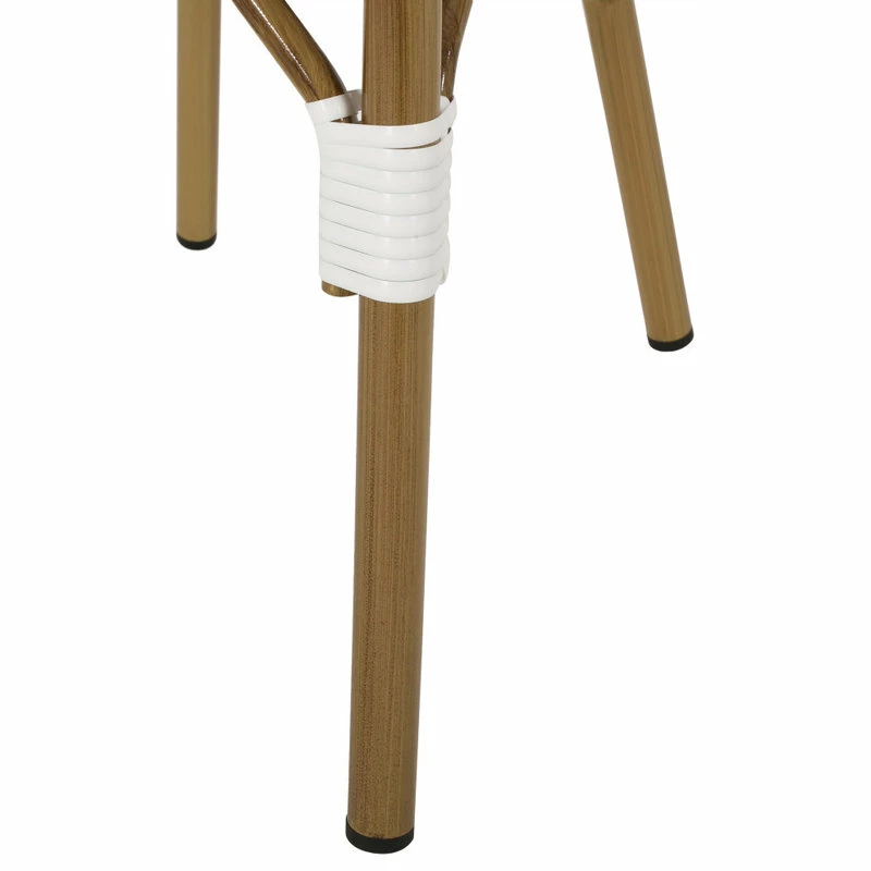 Budget 🔔 GDFStudio Magnus Outdoor French Bistro Chairs, Set Of 2, Gray/White/Bamboo Print Finish 🔔 - Image 7