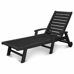 Best deal ๐ฏ POLYWOOD Signature Chaise With Wheels, Black ๐ฅฐ