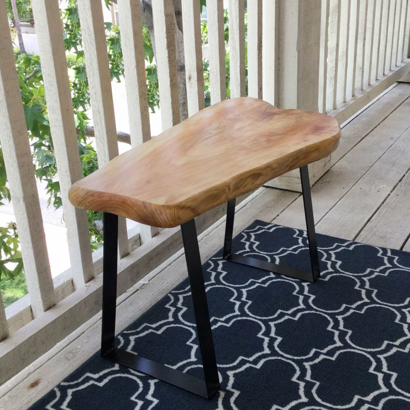 Best Pirce โ๏ธ Greenage Cedar Roots Bench Stool With Flat Iron Legs, Cedar, 27.5"x14"x17.4" ๐ฅ - Image 9