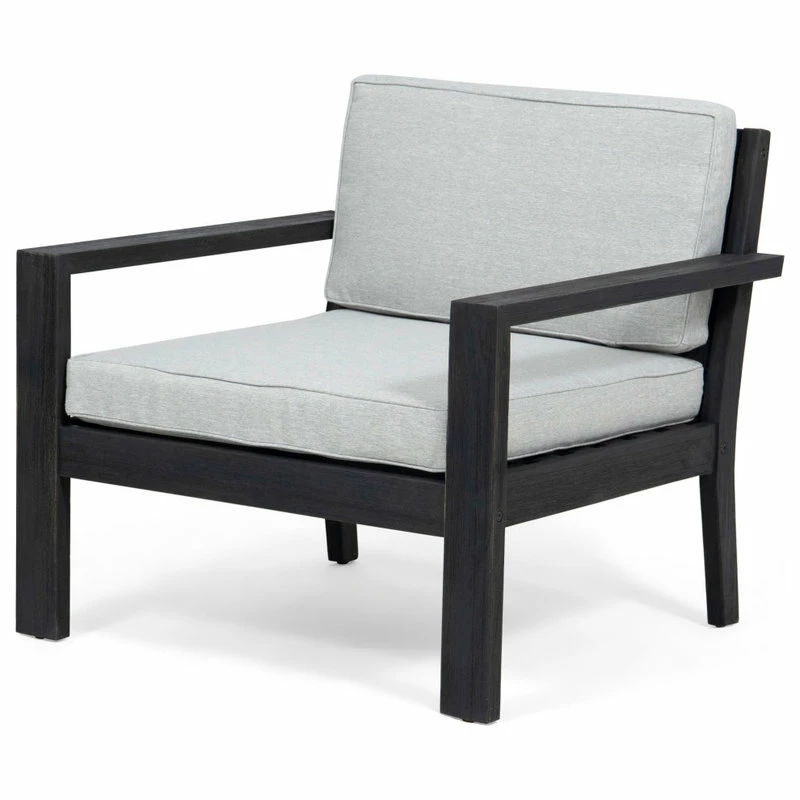 Wholesale ๐คฉ GDFStudio Susan Outdoor Acacia Wood Club Chairs With Cushions, Set Of 2, Light Gray ๐ - Image 5