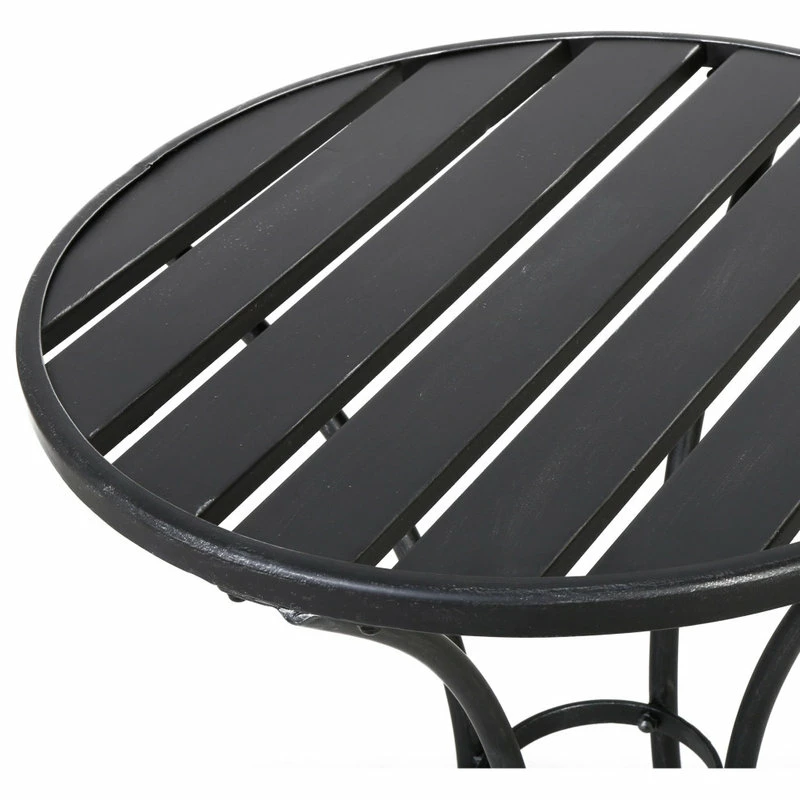 Hot Sale 🎁 GDFStudio GDF Studio 3-Piece Castro Outdoor Black Cast Bistro Set ❤️ - Image 4