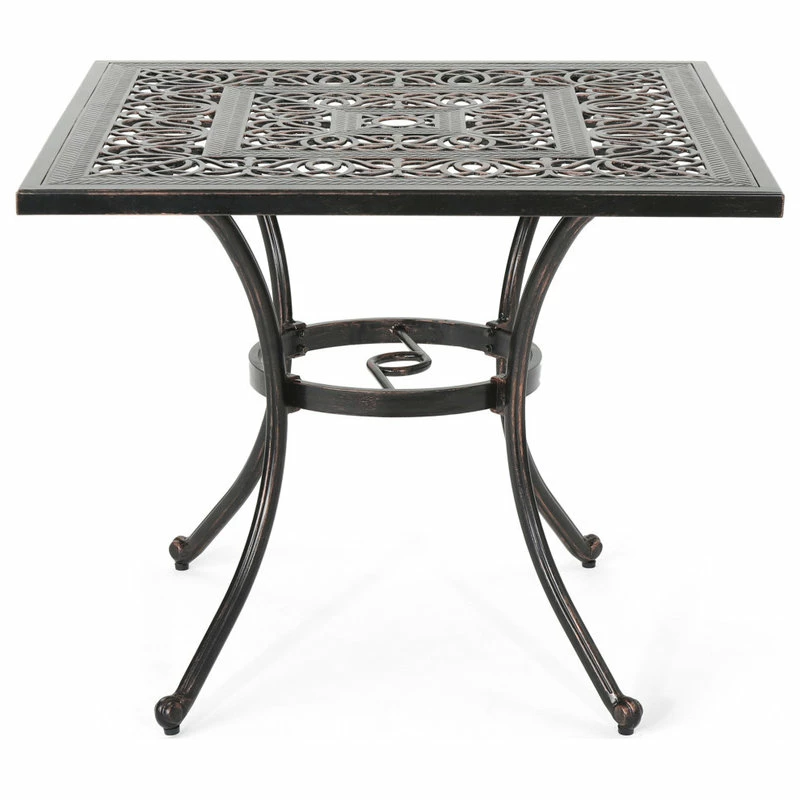 Promo 🛒 GDFStudio Cassie Outdoor Square Cast Aluminum Dining Table 👏 - Image 4