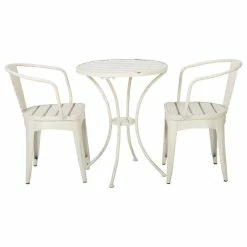 Hot Sale 💯 GDFStudio GDF Studio 3-Piece Castro Outdoor Off-White Cast Bistro Set 🤩