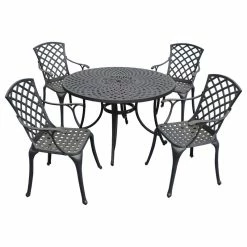 Flash Sale 👏 Crosley Sedona 46" 5-Piece Cast Aluminum Outdoor Dining Set 🛒